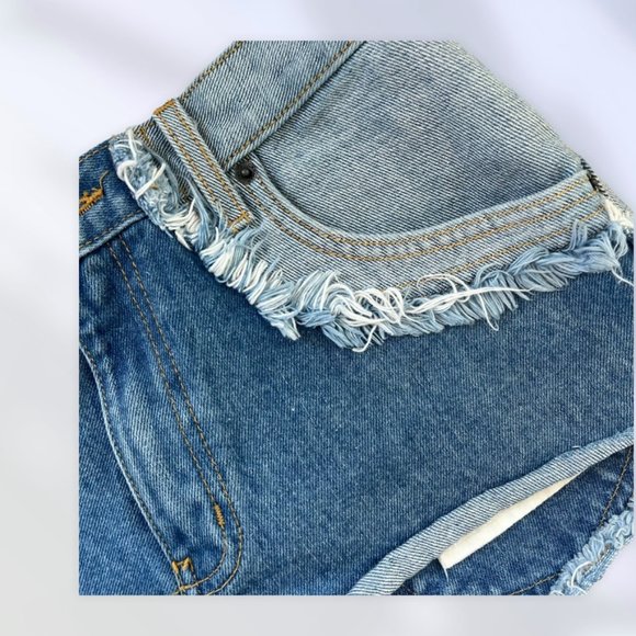 Carmar Light Blue Distressed Jean Shorts - Picture 3 of 9